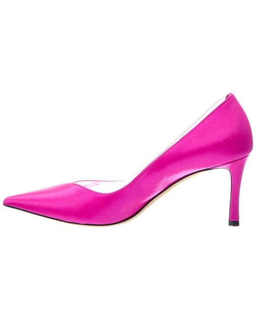 Jimmy Choo Pink Cass 75 Satin & Plexi Pump