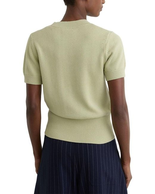 Reiss Blue Anita And Wool-Blend Top