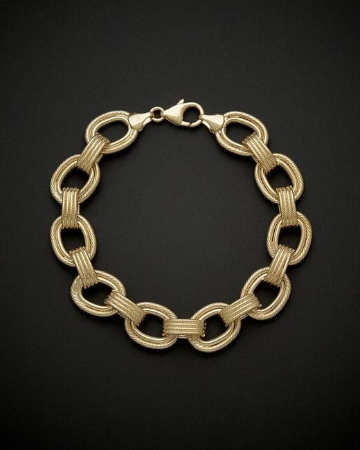 Italian Gold Black 14k Open Link Bracelet