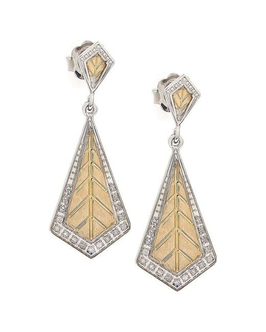 Diamond Select Cuts White 14k & Silver 0.16 Ct. Tw. Diamond Earrings