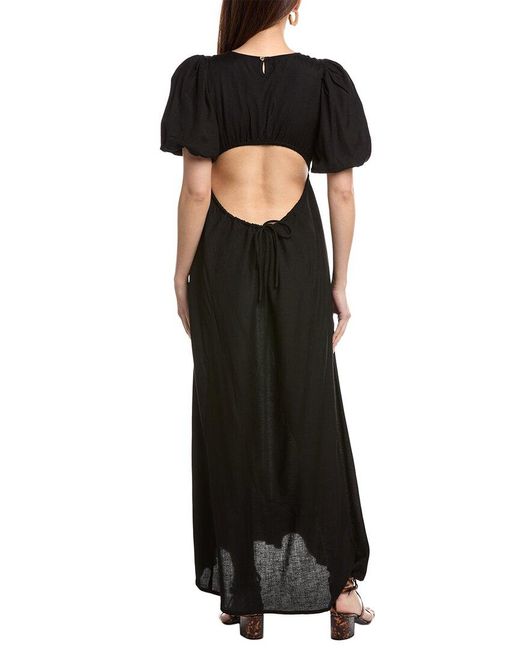 Beach Riot Black Weston Linen-Blend Maxi Dress