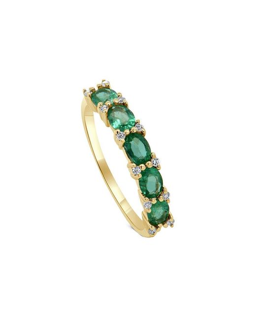 Sabrina Designs Green 14k 0.73 Ct. Tw. Diamond & Emerald Oval Ring
