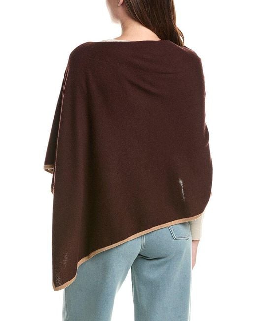 Sofiacashmere Brown Sofiacashmere Tipped Cashmere-Blend Poncho