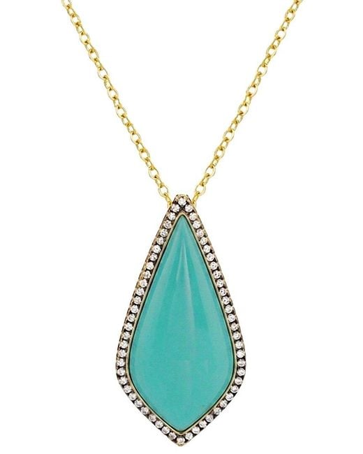 Liv Oliver Blue 18K Plated 45.70 Ct. Tw. Cz Necklace