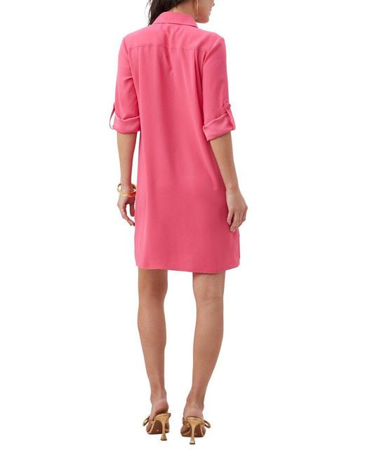 Trina Turk Pink Portrait Shirt Dress