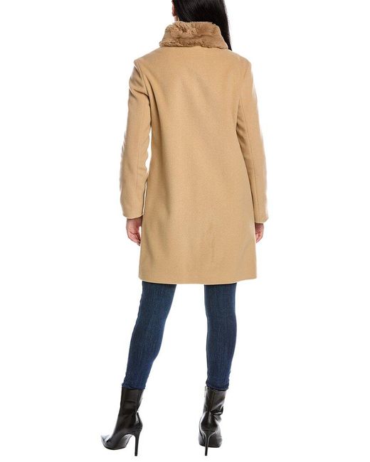 Cinzia Rocca Wool & Cashmere-blend Coat in Natural | Lyst