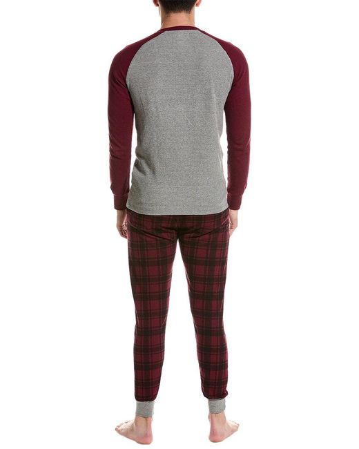 Brooks Brothers Red 2pc Waffle Knit Pajama Top & Jogger Set for men