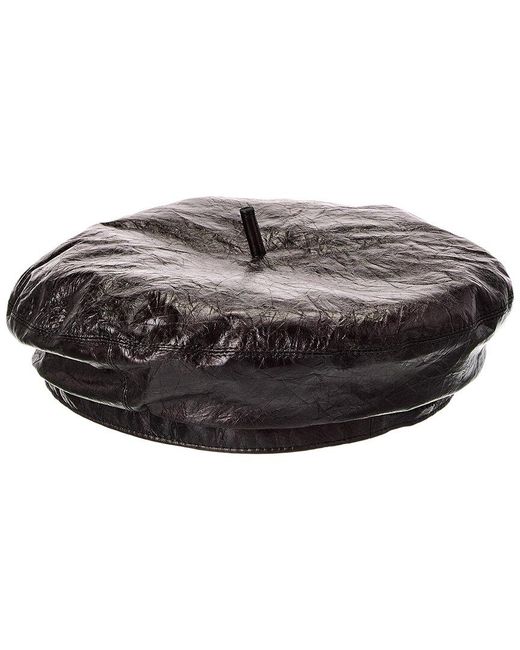 Dior Black Leather Beret