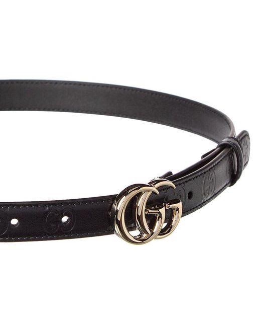 Gucci Blue Gg Marmont Leather Belt