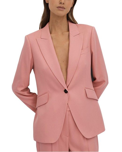Reiss Pink Millie Tailored Blazer