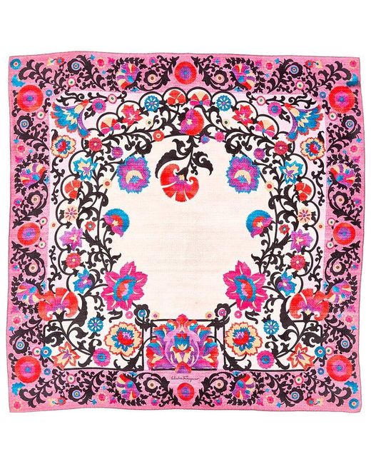 Ferragamo Red Silk Scarf