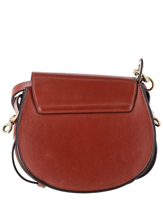 Chloé Brown Ochre Calfskin Leather Small Tess Shoulder Bag (authentic Pre-loved)