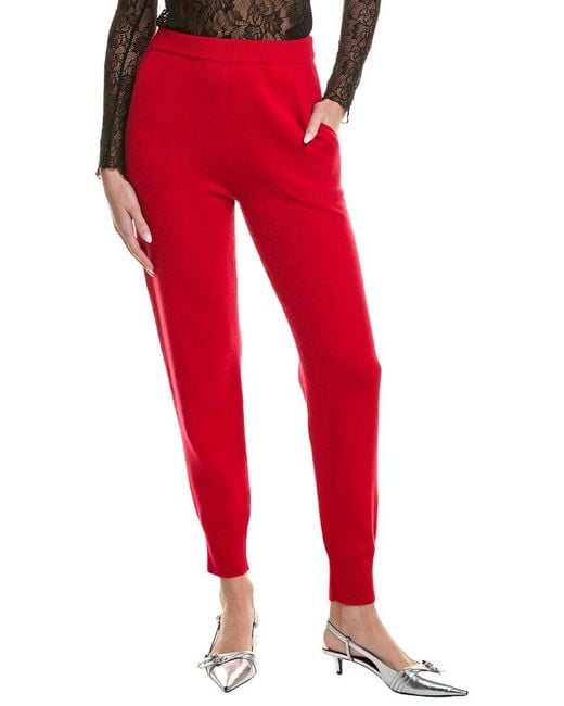 Carolina Herrera Red Cashmere-Blend Jogger Pant