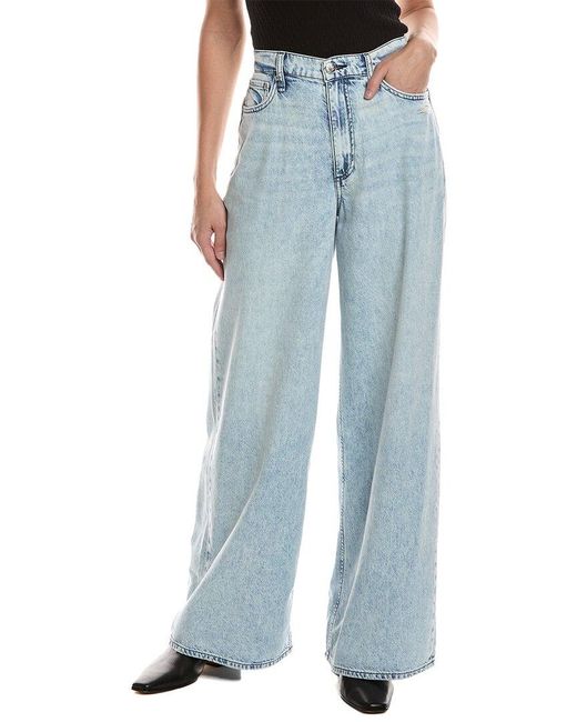 Rag & Bone Blue Featherweight Sofie High-Rise Bellport Full Length Wide Leg Jean