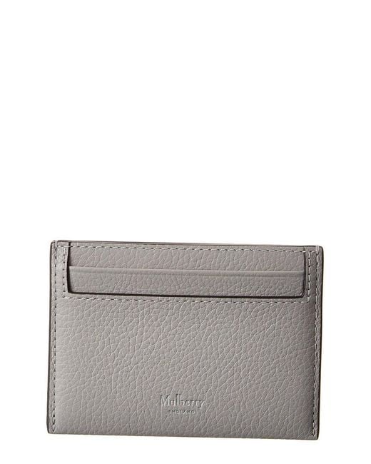 Mulberry Gray Continental Slip Small Leather Card Case for men
