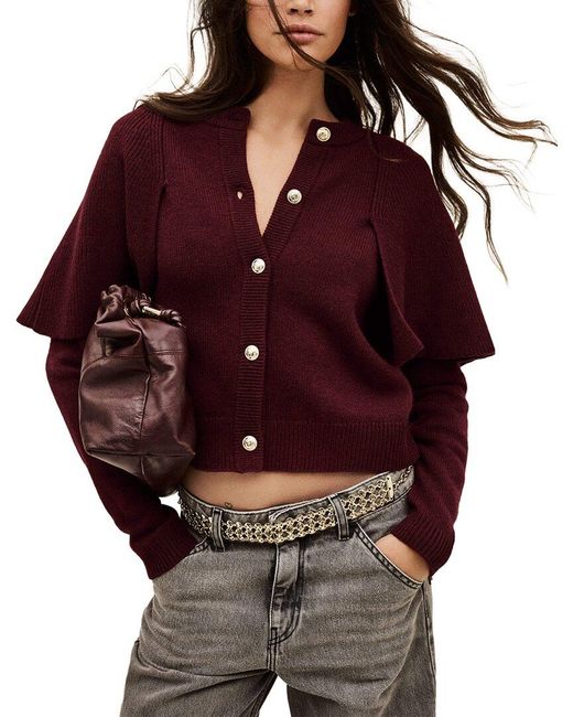 Ba&sh Red Peggy Cardigan