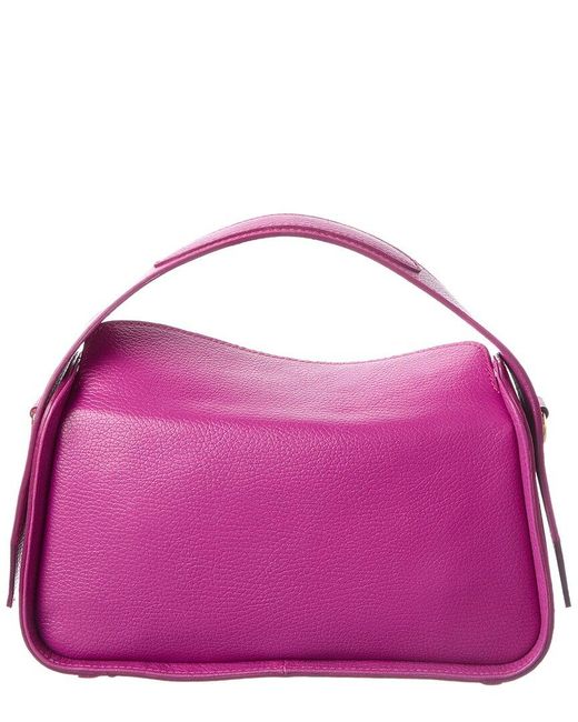 Italian Leather Purple Shoulder Bag
