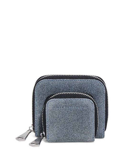 Aimee Kestenberg Blue Bowery Double Zip Around Leather Wallet