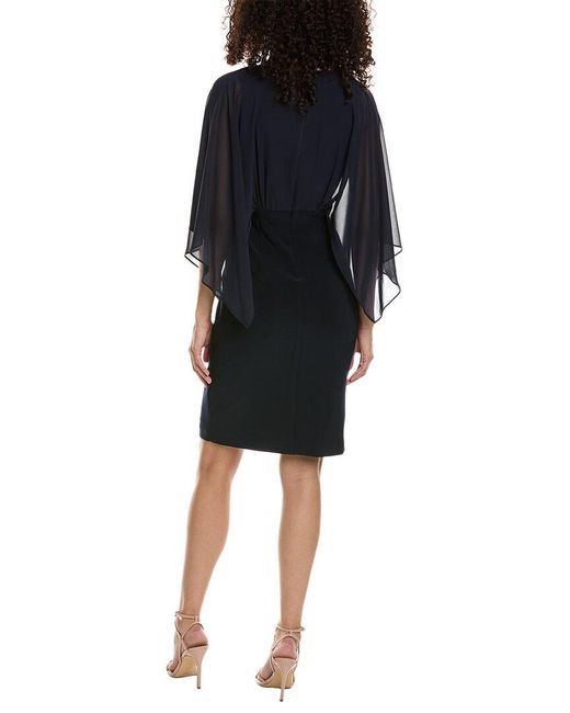 Joseph Ribkoff Black Draped Sleeve Sheath Dress