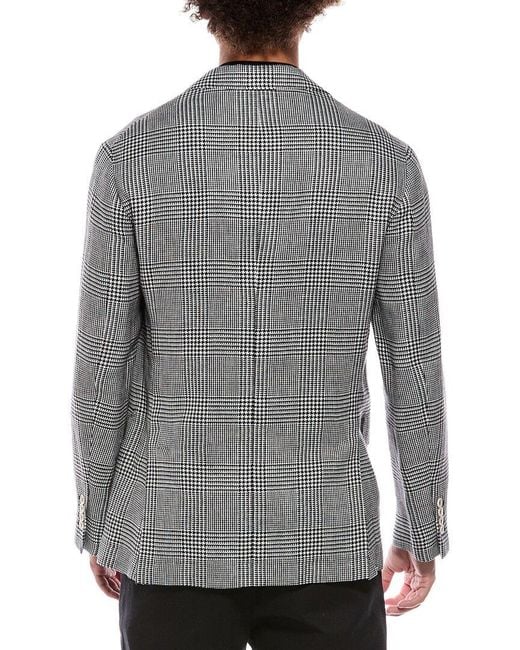 Brunello Cucinelli Gray Linen, Wool & Silk-Blend Blazer for men