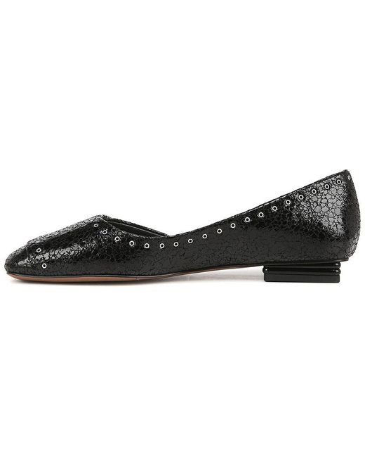 Franco Sarto Black Tracy Embellished Leather Flat
