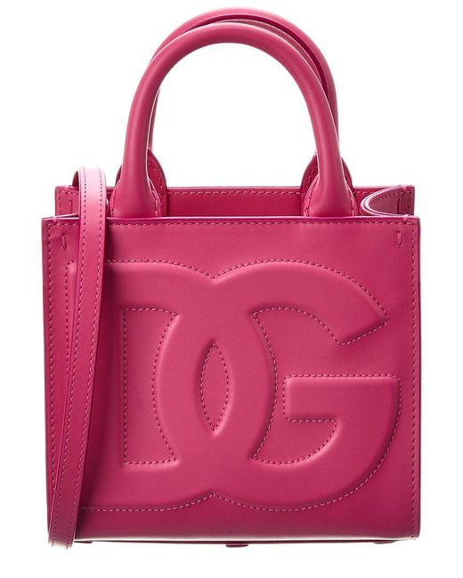 Dolce & Gabbana Pink Dg Daily Mini Leather Shopper Tote