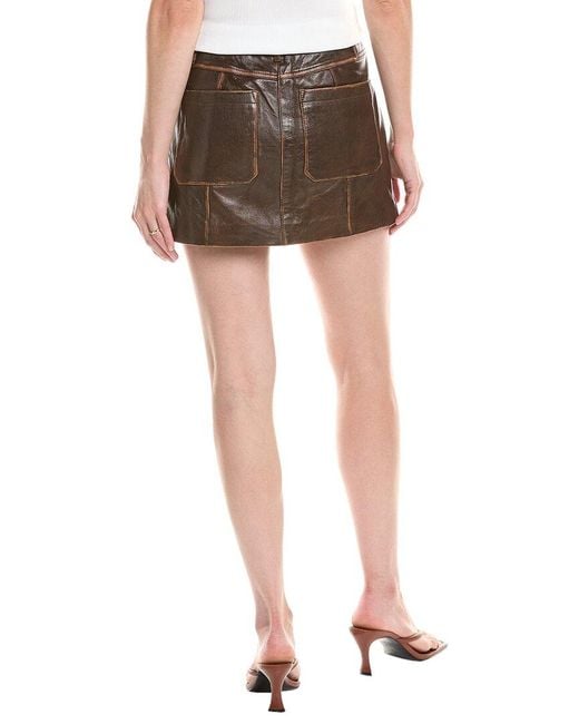 MICHAEL Michael Kors Brown Leather Mini Skirt