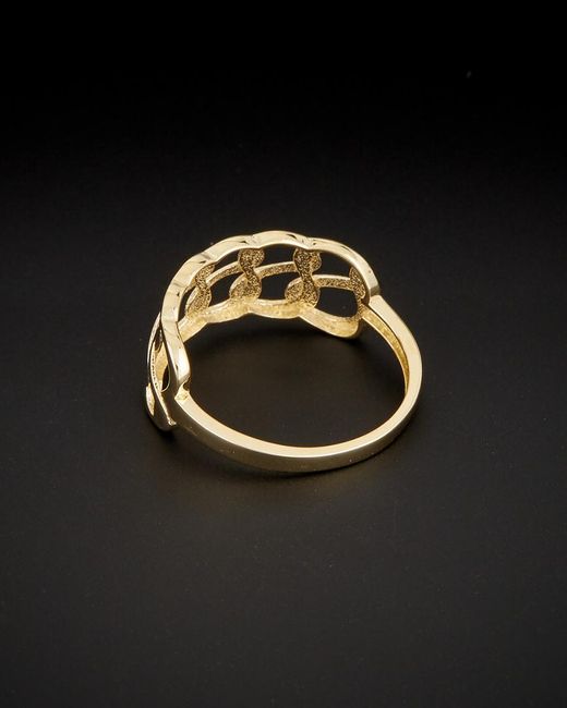 Italian Gold Black 14k Double Row Curb Ring