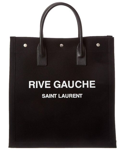 Saint Laurent Black Rive Gauche N/s Canvas & Leather Tote