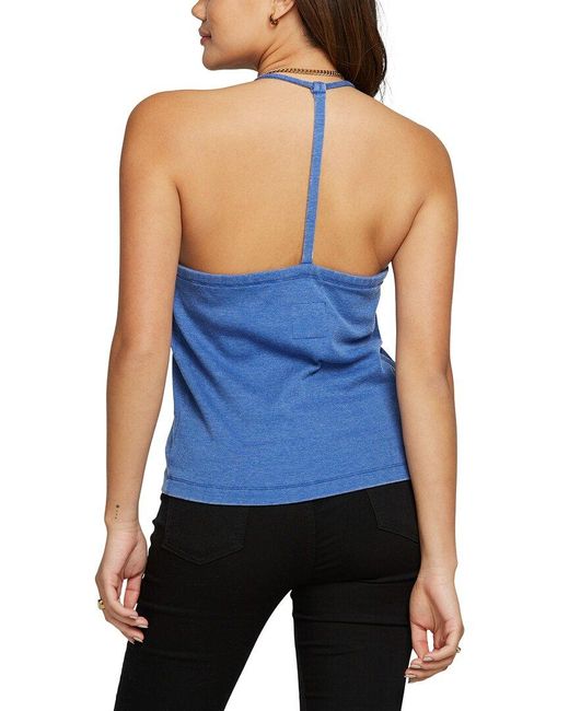 Chaser Brand Blue Vintage Rib Cropped T Back Cami