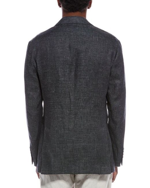 Brunello Cucinelli Black Linen Blazer for men