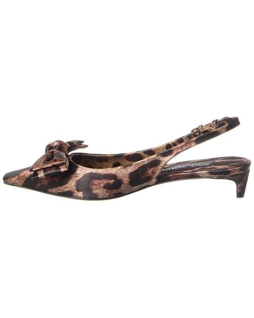 Dolce & Gabbana Brown Dg Logo Satin Slingback Pump