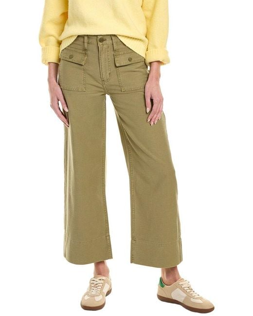 FRAME Yellow 70S Washed Summer Sage Crop Straight Jean