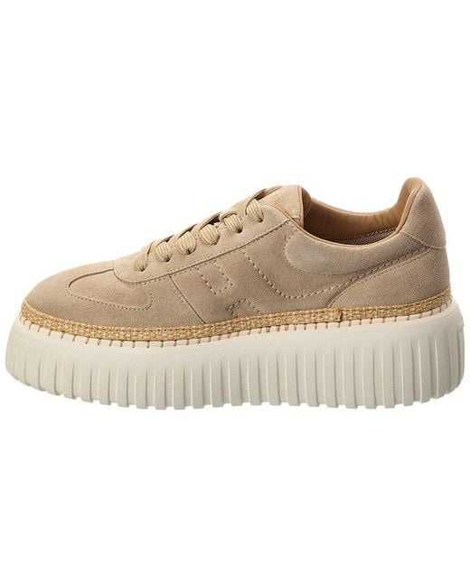 Hogan Natural H-Stripes Suede Sneaker