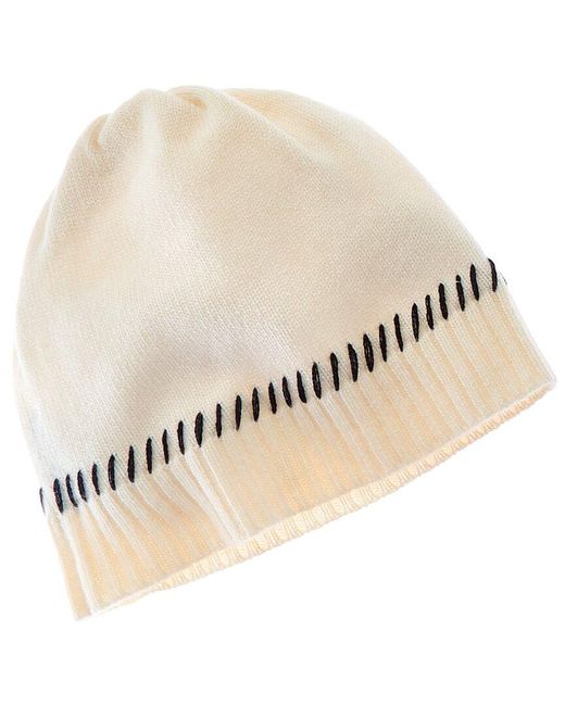 Forte Natural Contrast Edge Cashmere Hat
