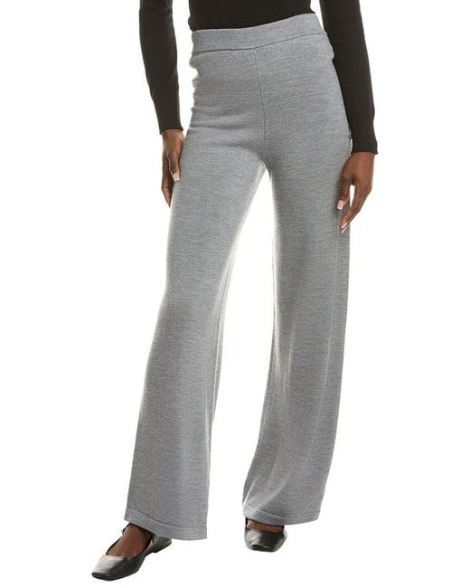 Max Mara Gray Leisure Epopea Knitted Wool Trouser