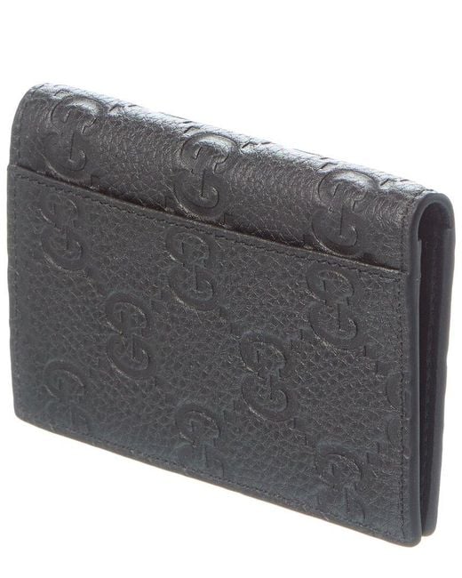Gucci Gray Imprint Long Leather Card Case for men