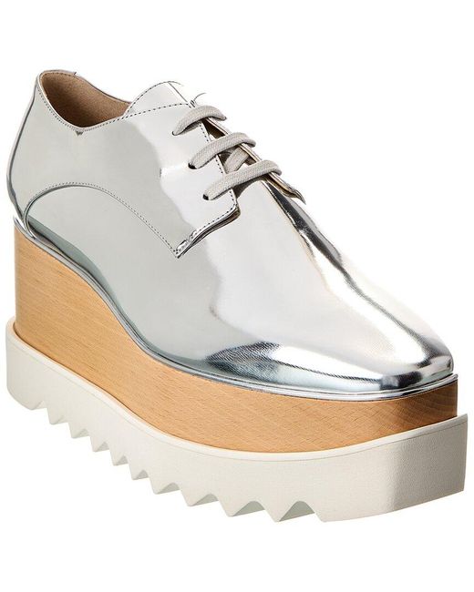 Stella McCartney White Elyse Mirror Platform Sneaker