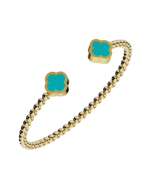 Gabi Rielle Blue 14K Over Turquiose Cuff Bracelet
