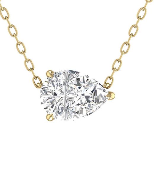 Lab Grown Diamonds Metallic 14k 0.25 Ct. Tw. Lab Grown Diamond Necklace