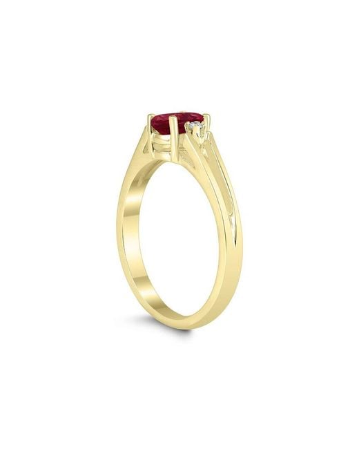 Gem Spark White 14K 0.63 Ct. Tw. Diamond & Ruby Ring