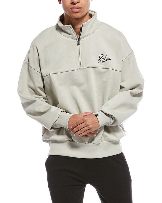 BOY London Gray Boy Signature 1/2-Zip Mock Sweatshirt for men