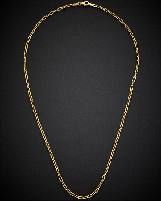 Italian Gold Black 14k 2.5mm Paper Clip Chain Necklace