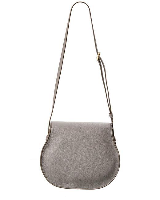 Chloé Gray Marcie Medium Leather Saddle Bag