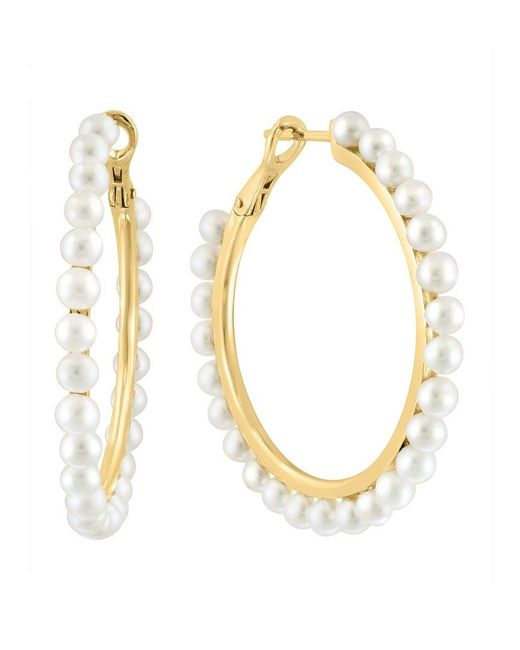 Effy Fine Jewelry Metallic 14K Over 3.5Mm Pearl Earrings