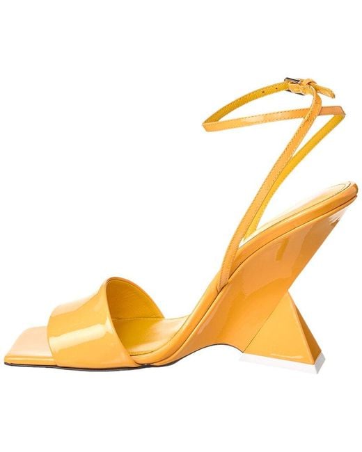 The Attico Metallic Ankle Strap Patent Sandal