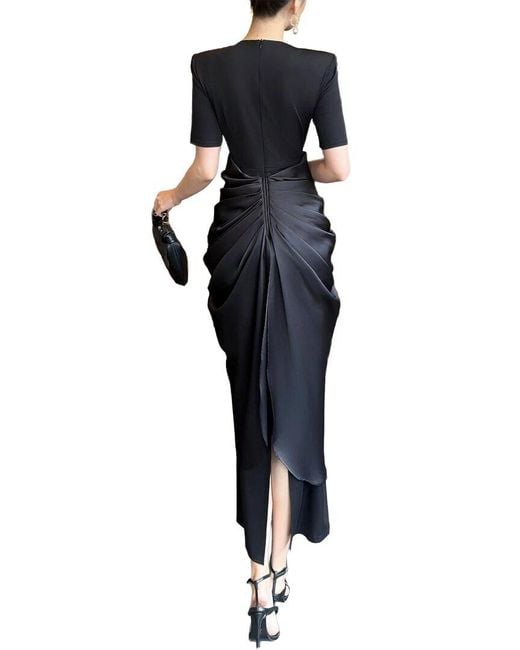 BURRYCO Black Short Sleeve Maxi Dress