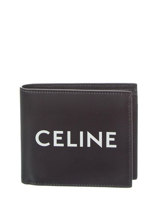Céline Black Logo Leather Bifold Wallet