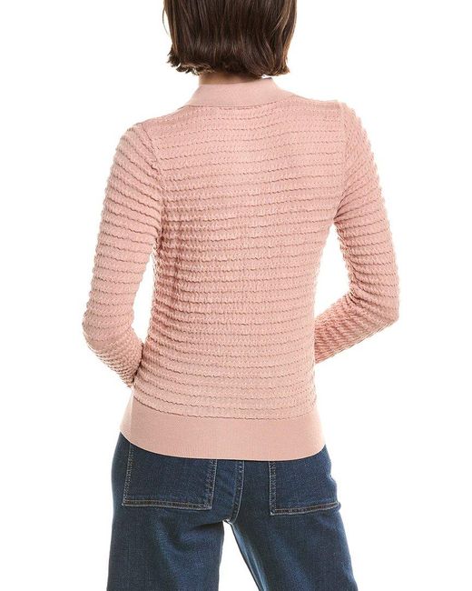 FRAME Blue The Smocked Silk-Blend Cardigan