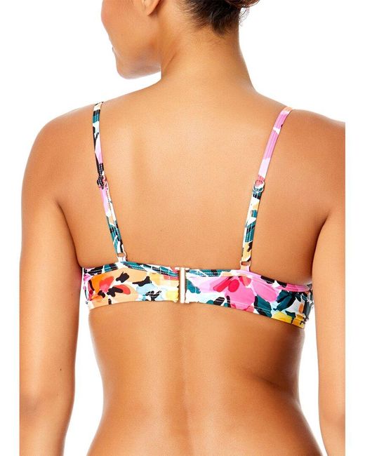 Anne Cole Blue Shirred Underwire Top